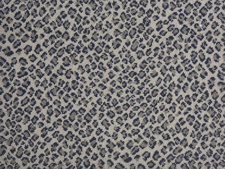 Broadloom carpet swatch in a spots pattern blue color