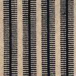 Broadloom carpet swatch in a striped pattern in a black cream design