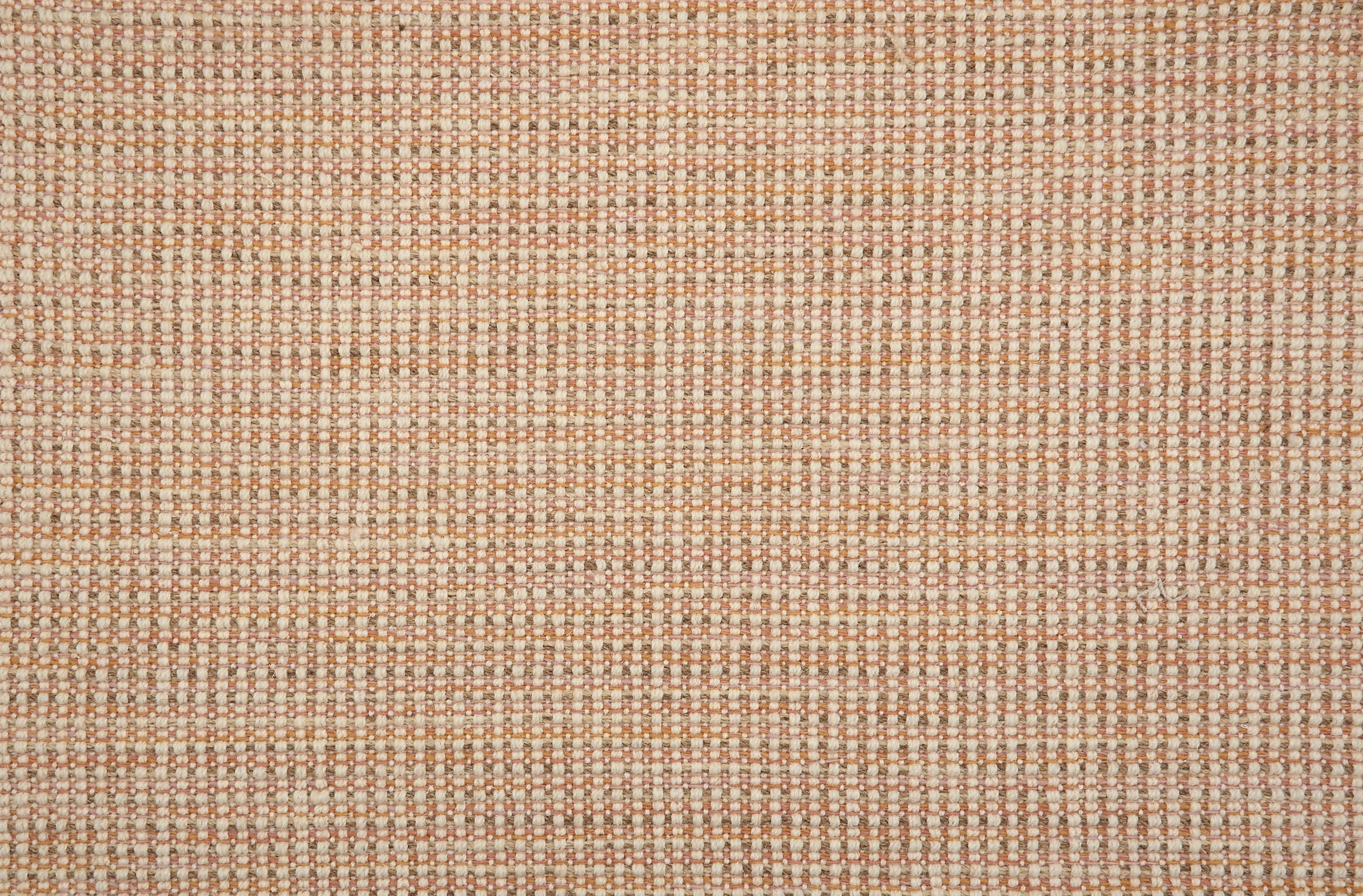 Broadloom carpet in a textural basketweave in warm orange. 