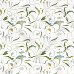 Decorative pattern with floral elements on a white background