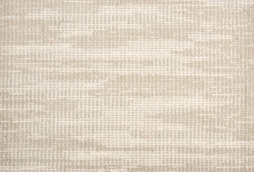 Broadloom carpet swatch in a textured pattern cream color