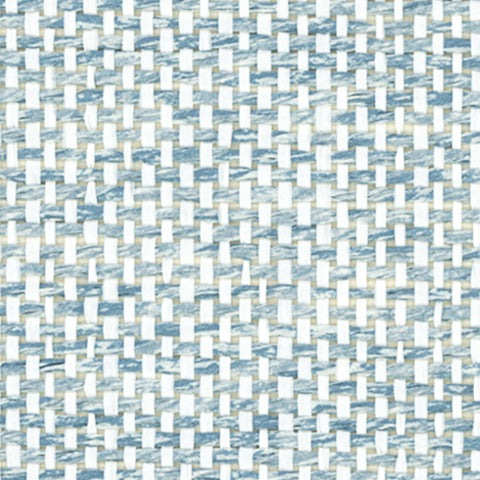 Detail of a paperweave grasscloth wallpaper in checked blue and white.