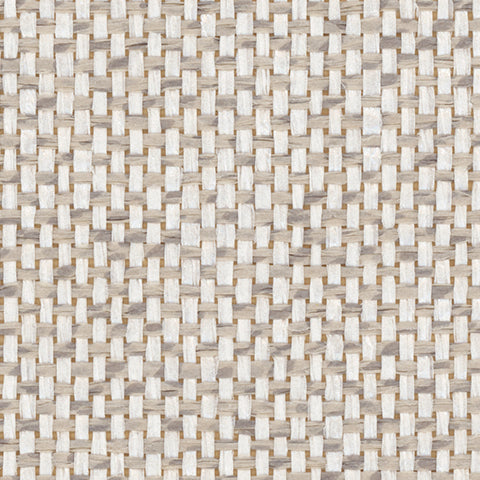 Detail of a paperweave grasscloth wallpaper in checked cream and gray.