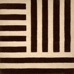 Rug with black and beige striped pattern