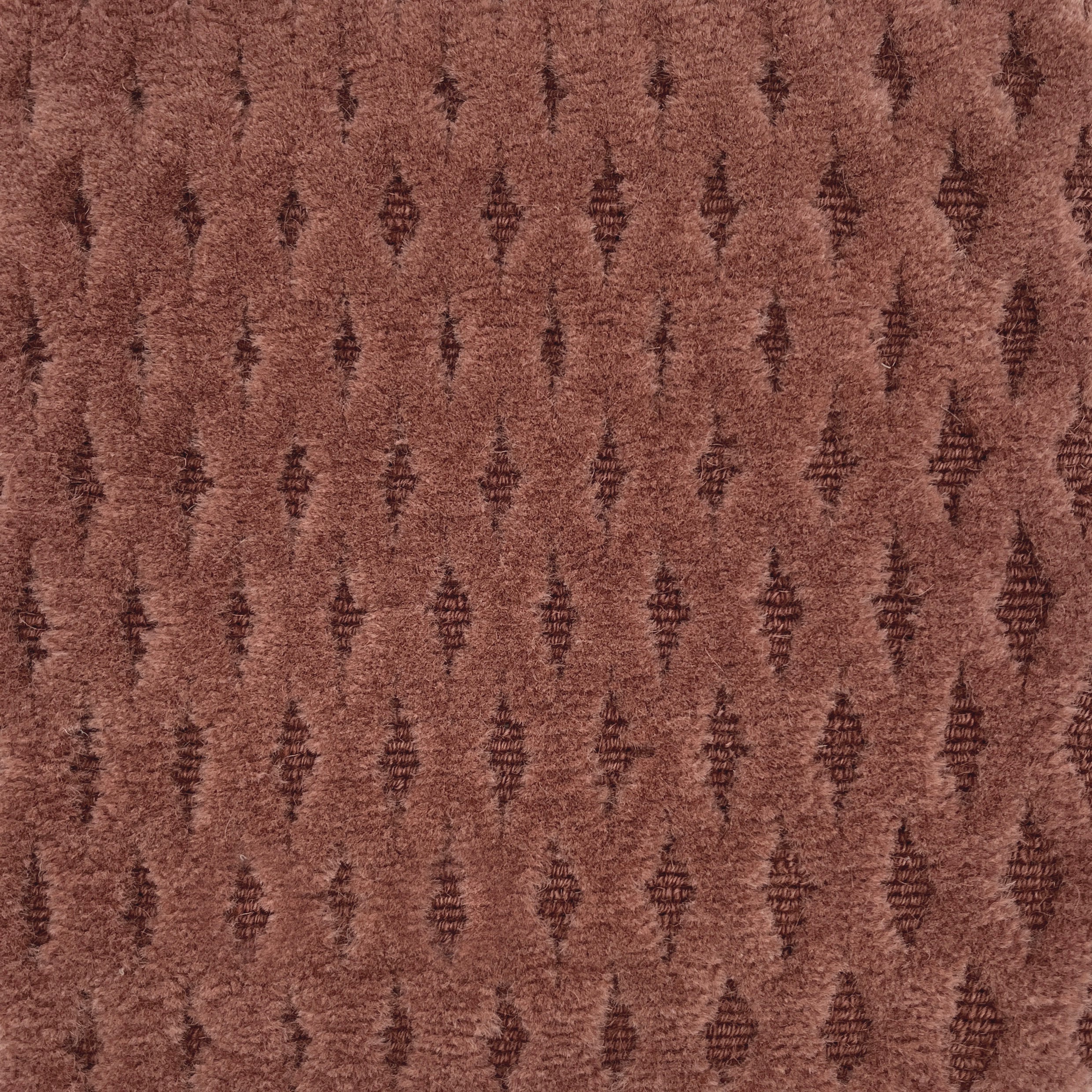 Handknotted hi-lo lattice patterned rug in red.