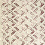 Fabric in a diamond grid pattern in maroon on a tan field.