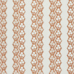 Fabric in a botanical stripe print in sienna on a white field.