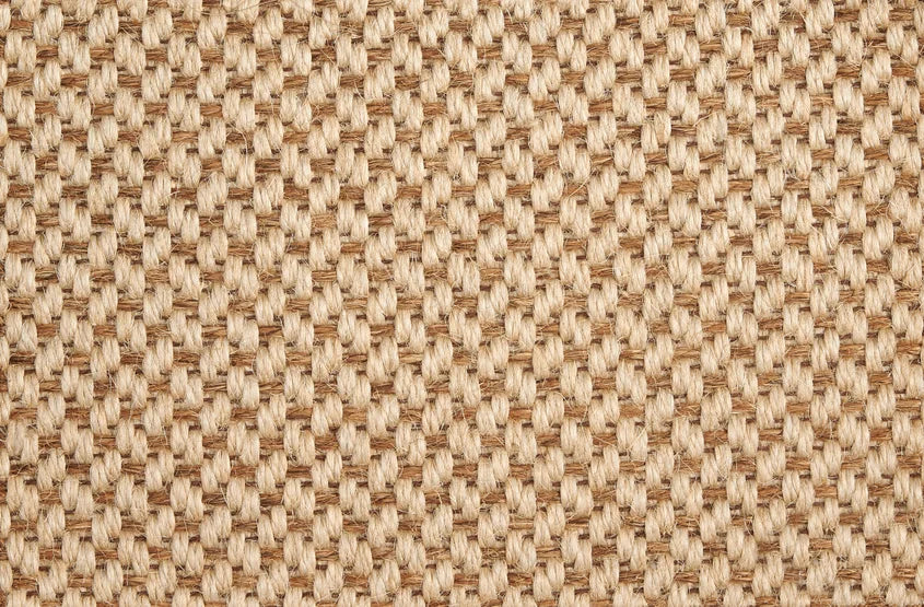 Broadloom carpet swatch in a herringbone pattern in a tan design