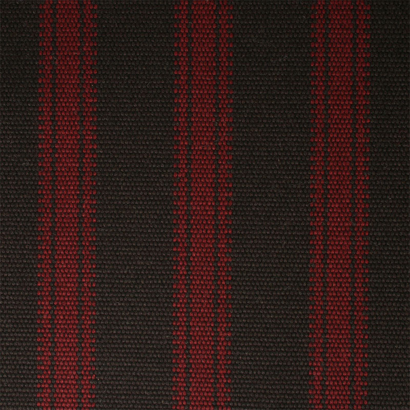 Striped flatweave runner in red and dark brown