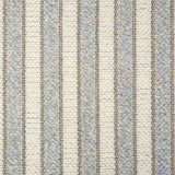Broadloom carpet with stripes of cream and blue.