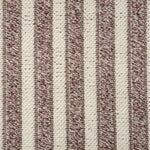 Broadloom carpet with stripes of cream and maroon.