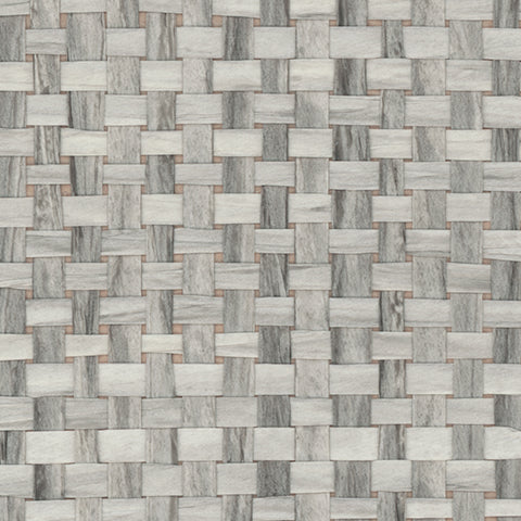 Detail of a paperweave grasscloth wallpaper in mottled gray.