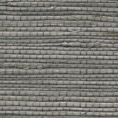 Detail of a jute grasscloth wallpaper in mottled gray.
