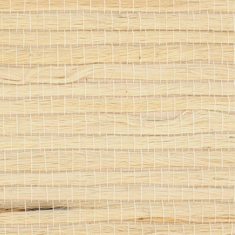Detail of a jute grasscloth wallpaper in light tan on a paper backing.