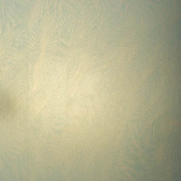 Detail of a wallpaper in an abstract ridged texture in metallic green.