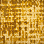 Handknotted rug sample in an abstract textural design in shades of yellow and tan.