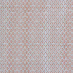 Wallpaper panel in a geometric grid print in shades of pink and gray.