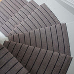 Striped flatweave runner in taupe and black 