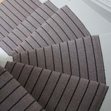 Striped flatweave runner in taupe and black 