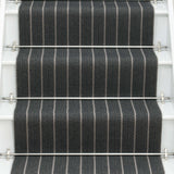 Striped flatweave runner in black and ivory