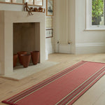 Striped flatweave runner in red