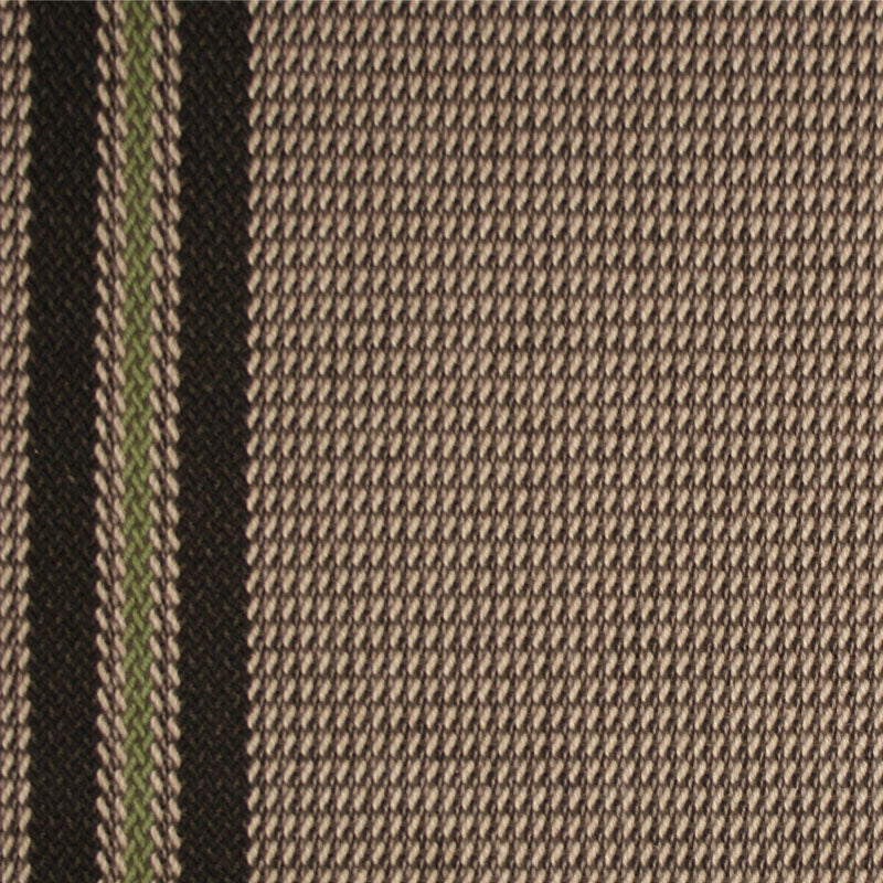 Striped flatweave runner in brown and green 