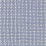 Embroidered fabric with a basketweave design in blue on a white field. 