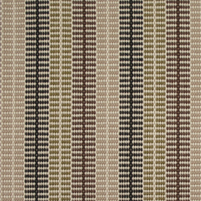 Striped flatweave runner in sage grey brown