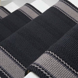 Striped flatweave runner in black and white