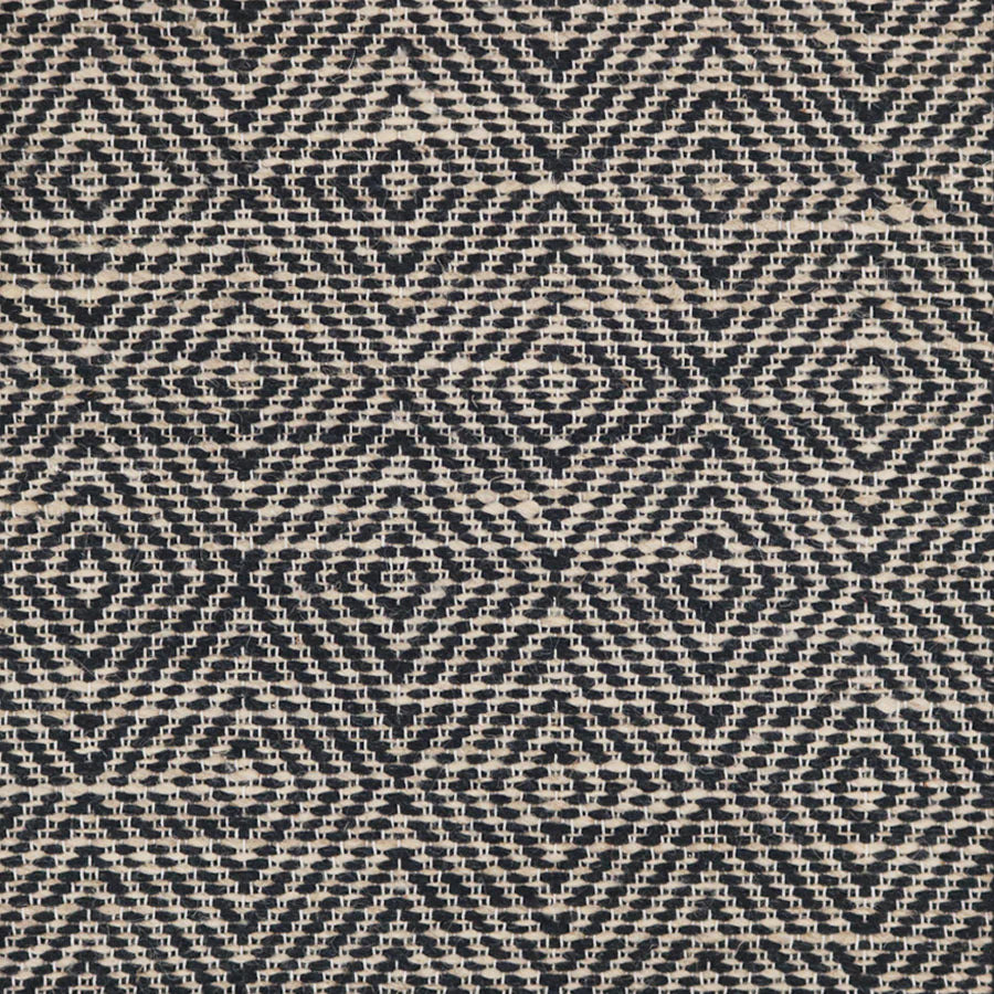 Broadloom sample in a dimensional diamond pattern in charcoal grey and ivory.