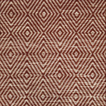 Broadloom sample in a dimensional diamond pattern in rust red and ivory.