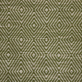 Broadloom sample in a dimensional diamond pattern in green and ivory.