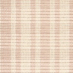Broadloom rug with pink and beige stripes on a checkered background