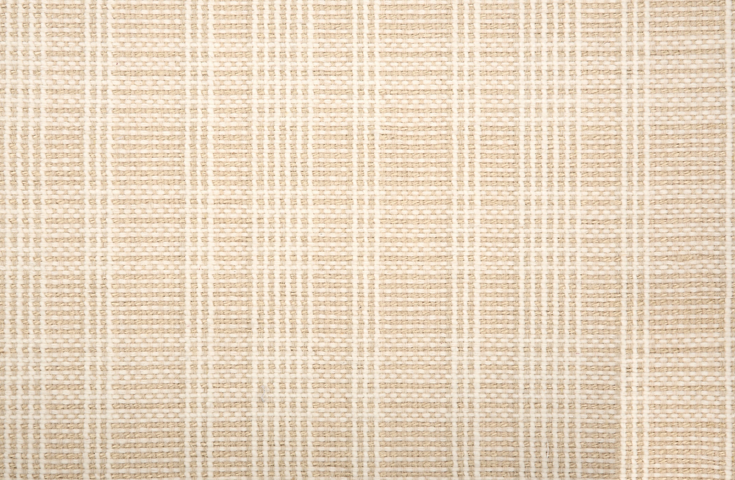 Broadloom rug with ivory and beige stripes on a checkered background