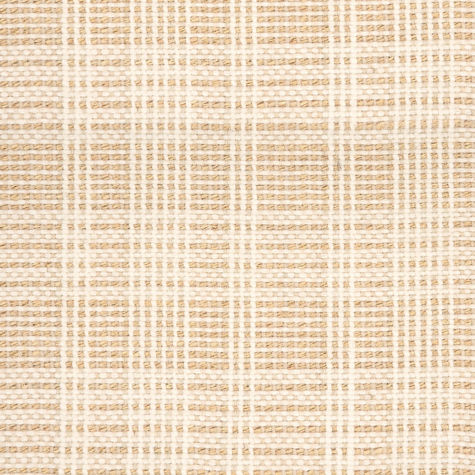 Broadloom rug with tan and cream stripes on a checkered background