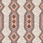 Patterned fabric with geometric design on a beige background