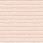 Detail of wallpaper in an undulating stripe pattern in pink, white and gold.