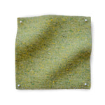 Square fabric swatch of heathered wool in a light green colorway.