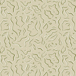 Detail of wallpaper in a painterly floral print in sage and white on a light green field.
