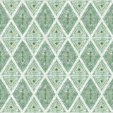 Patterned fabric with green and white geometric design