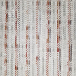 Textured carpet with vertical stripes in brown, gray, and beige on a white background