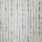 Textured broadloom carpet with blue and grey stripes
