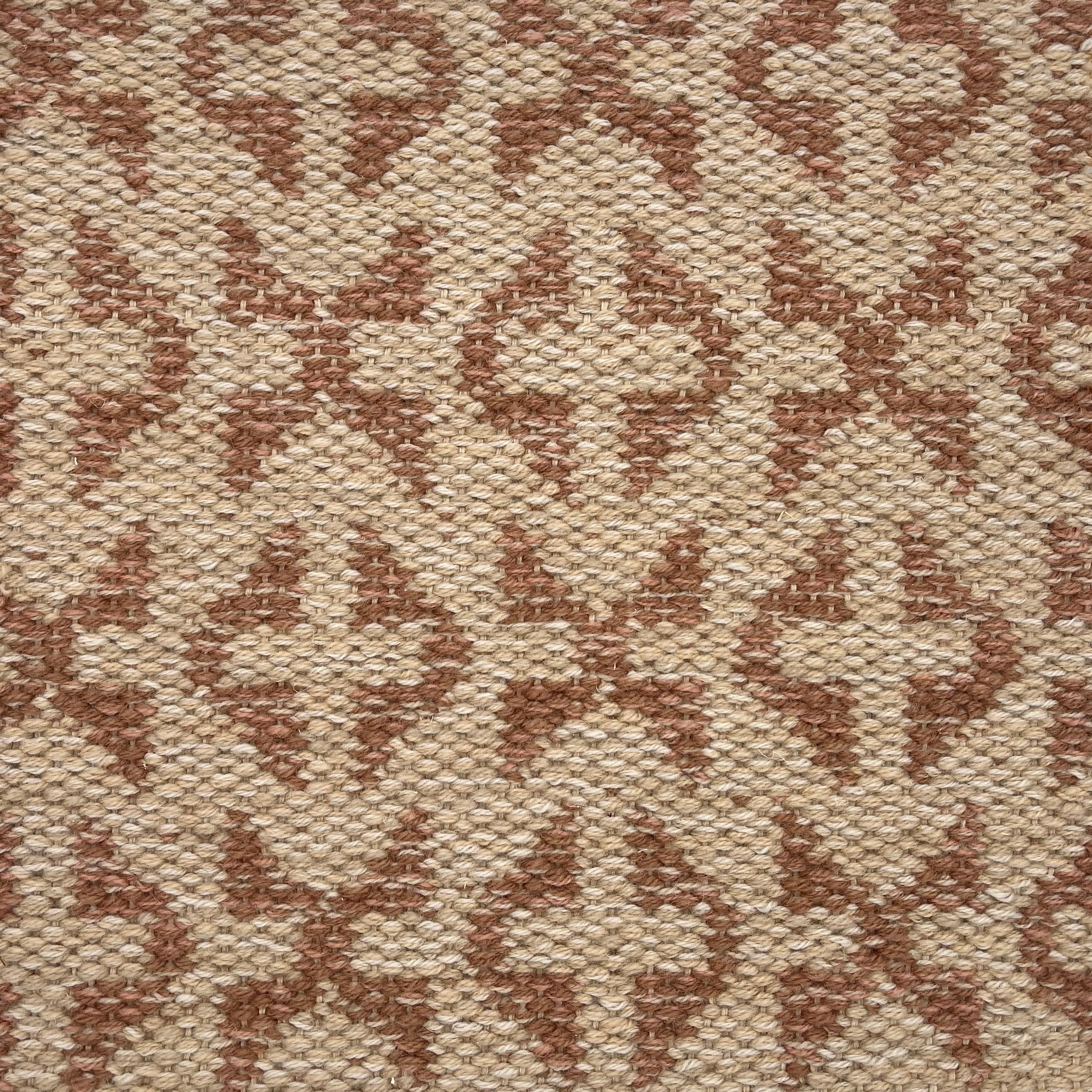 Handwoven rug detail in a contemporary design in brown and beige 