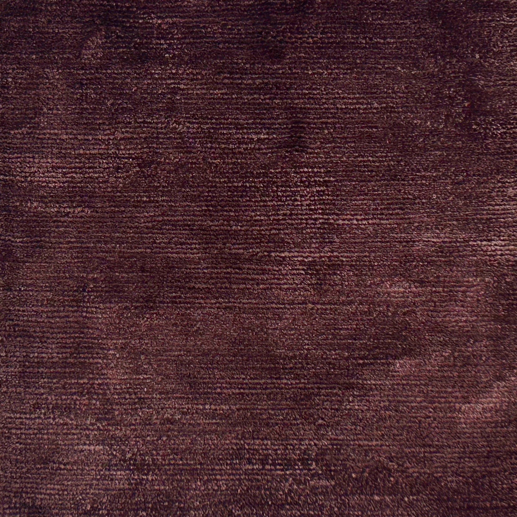 Silk handknotted rug in solid purple