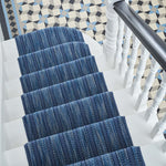 Striped flatweave runner in blue 