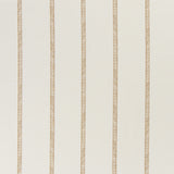 printed linen fabric in a minimal geometric linear pattern in gold on a cream field.