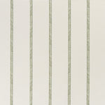 printed linen fabric in a minimal geometric linear pattern in sage on a cream field.