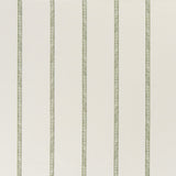 printed linen fabric in a minimal geometric linear pattern in sage on a cream field.