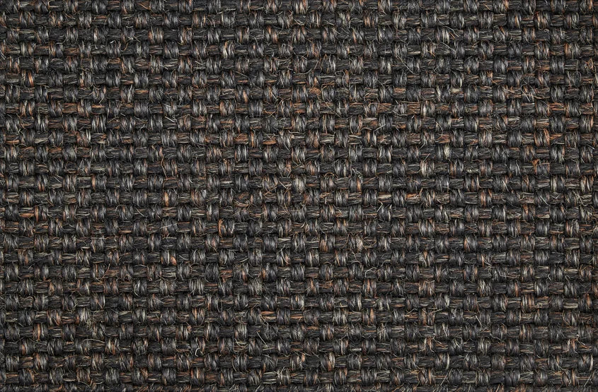 Broadloom carpet swatch in a textural pattern in a black tan design