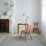 Striped flatweave runner in green pink blue red